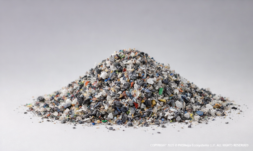 Recycled plastic granules